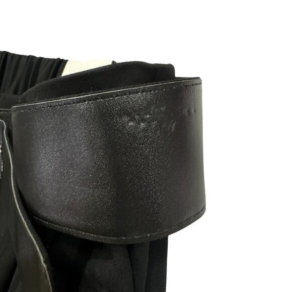 C by One Womens Black Belted Pull On Tapered Leg Elastic Waist Pants Size‎ Large - Picture 8 of 11